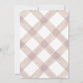 013 Chocolate Brown Teddy Bear Gingham Baby Shower 招待状 (裏面)