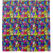 0141 - Cats Pattern – シャワーカーテン (正面)