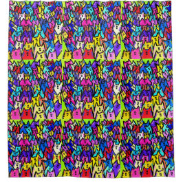 0141 - Cats Pattern – シャワーカーテン