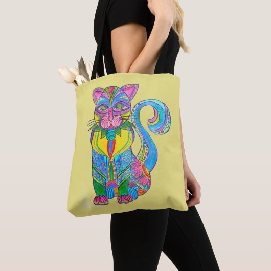 0144 - Cat Alebrije - Tote Bag トートバッグ (クローズアップ)