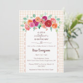 014 Latte Brown Watercolor Wildflower Baby Shower 招待状 (スタンド正面)