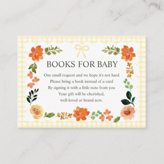 015 Lemon Gingham Baby Shower Enclosure Card エンクロージャーカード (正面)