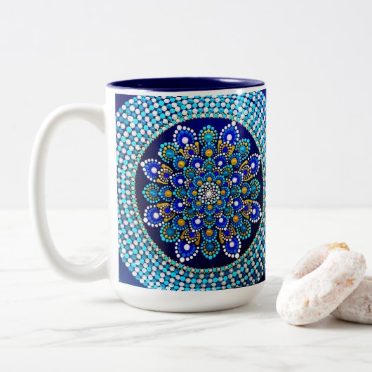 0166 - Royal Blue Mug ツートーンマグカップ (ドーナツ)