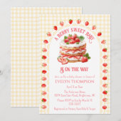 016 Marigold Strawberry Shortcake Baby Shower 招待状 (正面/裏面)