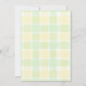 017 Moss Gingham Plaid Stork Boho Baby Shower 招待状 (裏面)