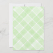 017 Moss Green Watercolor Gingham Bird Baby Shower 招待状 (裏面)