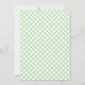 018 Grass Green Floral Daisy Plaid Baby Shower 招待状 (裏面)