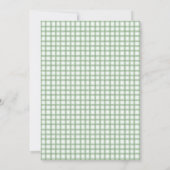 019 Forest Green Gingham Baby Shower Invitations 招待状 (裏面)