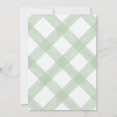 019 Forest Green Teddy Bear Gingham Baby Shower 招待状 (裏面)