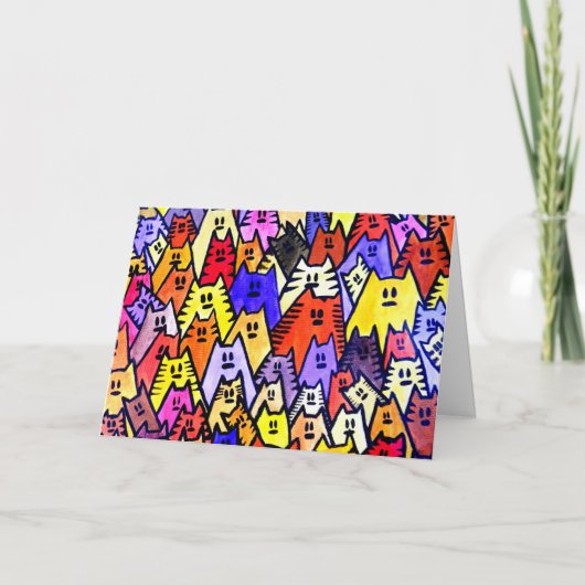 01 -ハッピーバースデー猫07グリーティングカード カード (正面)