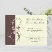 01 ピンク ブラウン クリーム 花模様 スワール 挙式後 招待状 (スタンド正面)