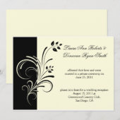 01 ブラックアイボリークリーム フラワースワールズ 挙式後 招待状 (正面/裏面)