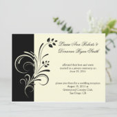 01 ブラックアイボリークリーム フラワースワールズ 結婚式後 招待状 (スタンド正面)