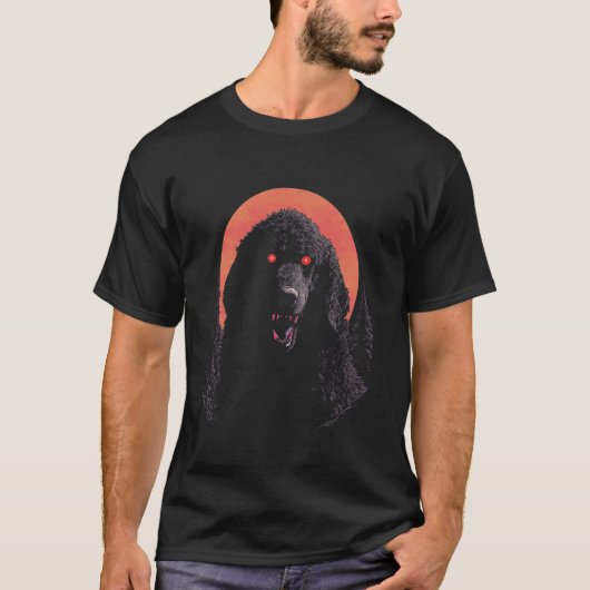01 ブラック プードル ハロウィン Tシャツ (正面)