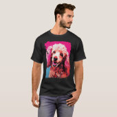 01 プードル 犬 ピンク Tシャツ (正面フル)