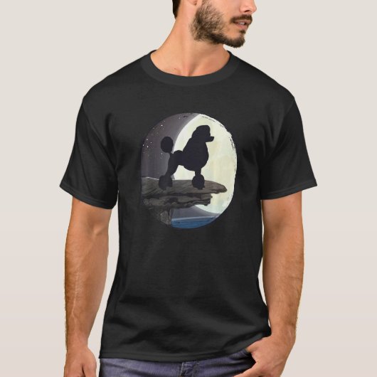 01 プードル 犬 レトロ 7 Tシャツ (正面)
