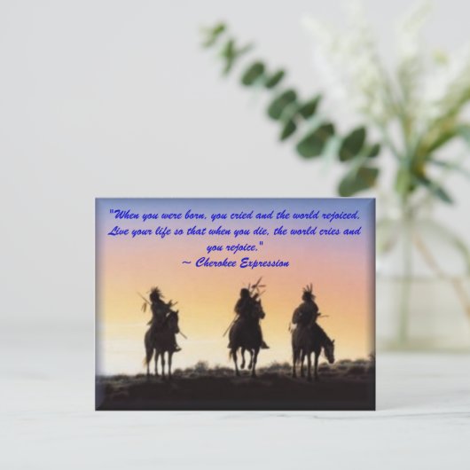 01_先住民_american, "あなたが生まれた時、あなたは… ポストカード (スタンド正面)