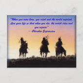 01_先住民_american, "あなたが生まれた時、あなたは… ポストカード (正面)