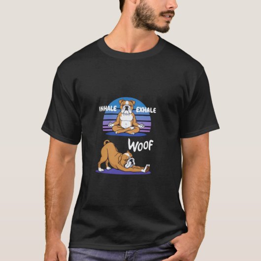 01 呼吸 ヌードル トイプードル ヨガ ドッグ Tシャツ (正面)