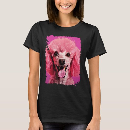 01 犬 ピンク プードル Tシャツ (正面)