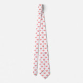 01 - 白地にトロピカルピンクのクラウン ネクタイ (裏面)