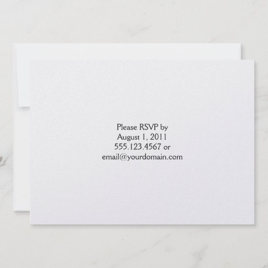 01 黒の花柄 スワール 青ストライプ 結婚式後 招待状 (裏面)