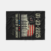 01-20-2025.で始まったエラー社長の終わり フリースブランケット (正面(横))