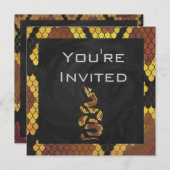 01of12 Snake BrownおよびGolde Monogram 招待状 (正面/裏面)