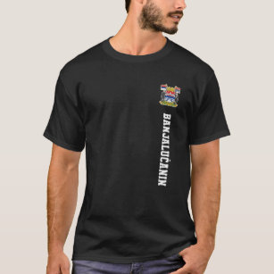 02バンジャルカボスニア国旗名コートオブアームEM Tシャツ