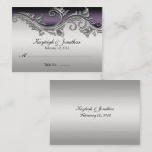 02ヴィンテージパープルブラック&シルバー座席表 プレイスカード (正面/裏面)