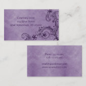 02紫色の動揺してな花の名刺 名刺 (正面/裏面)