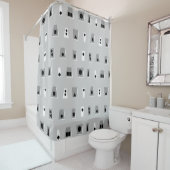020216 – 灰色、白、黒のCCCC シャワーカーテン (インサイチュ)