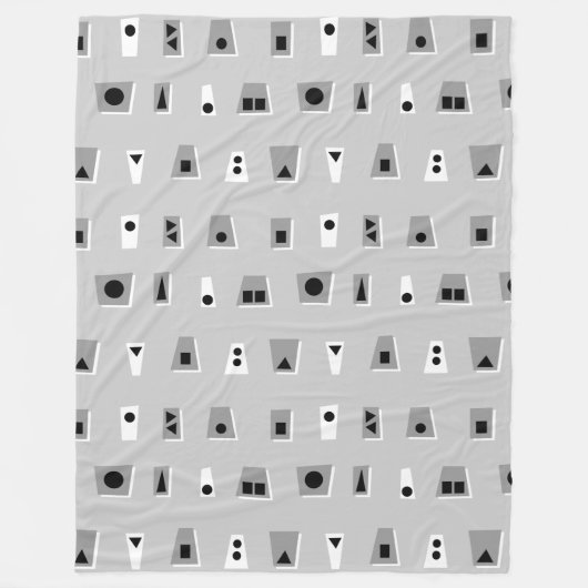 020216 – 灰色、白、黒のCCCC フリースブランケット (正面)