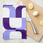 020614 – パステルブルーと深い紫オンホワイト キッチンタオル (四つ折り)