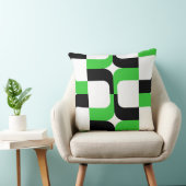 020614 – 白の黒と春の緑 クッション (椅子)