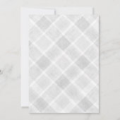 020 Fog Grey Watercolor Gingham Birds Baby Shower 招待状 (裏面)