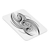 028白黒トレブルクレフ、 音符記号タトゥーベクトルデザインM マグネット (右側)