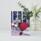 0294 – 赤いブーケと赤いリングや輪と十字 ポストカード (スタンド正面)