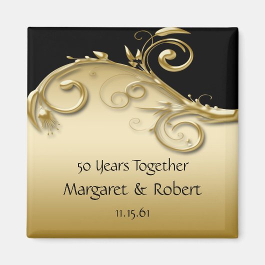 02 ゴールドとブラックの50周年 マグネット (正面)