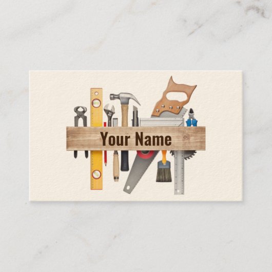02-2021カスタマイズ可能な手作り大工の道具 名刺 (正面)