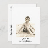 02 (2)，海岸で私たちに参加… カスタマイズ - 案内ポストカード (正面/裏面)