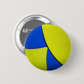 03黄色及び青の抽象的な花ボタン 缶バッジ (正面&裏面)