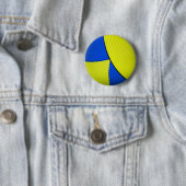 03黄色及び青の抽象的な花ボタン 缶バッジ (インサイチュ)