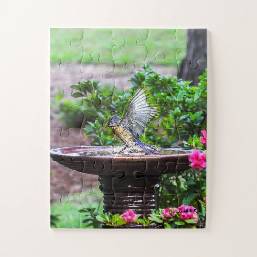 030人のブルーバードのBathのパズル11x14の子供 ジグソーパズル (縦)