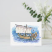 (035)砂漠帆船の最小値 ポストカード (スタンド正面)