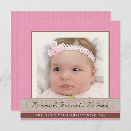 035 Christine :: PHOTO《キリスト教》洗礼式や命名式招待状 招待状 (正面/裏面)