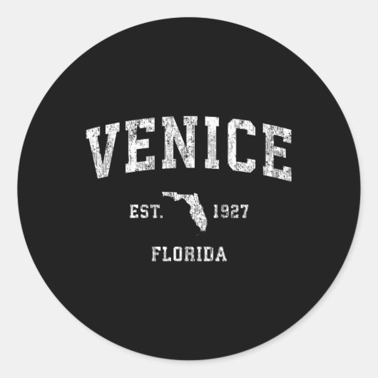 038167 Venice Florida Flアスレティックスポーツ ラウンドシール (正面)