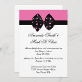 03 ピンク ブラック 水玉模様 結婚式後 受付 招待状 (正面/裏面)