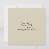 03 ブラウン タン ダマスクとドットの結婚式後 招待状 (裏面)