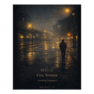 03:12 AM City Streets Moody Aesthetic Poster ポスター